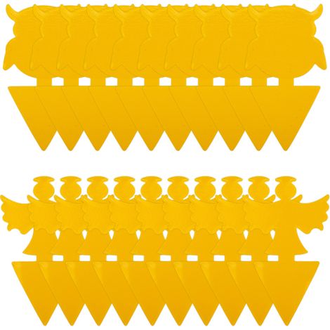 20 pièces plaque jaune anti-moucherons, pour surveillance insectes volants, adhésif double face, pour plantes d'intérieur (1/5)