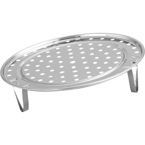 Support vapeur avec pied amovible en acier inoxydable, pour la cuisson du pain et autres aliments, 22 cm. (1/5)