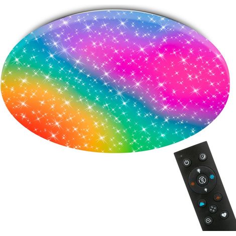 Briloner Plafoniera LED Ø50x7,5 cm 43W 4500lm 3000K-6500K CCT RGBIC Dimmerabile Telecomando Effetto Cielo Stellato Bianco - Lampada da Soffitto Camera Soggiorno