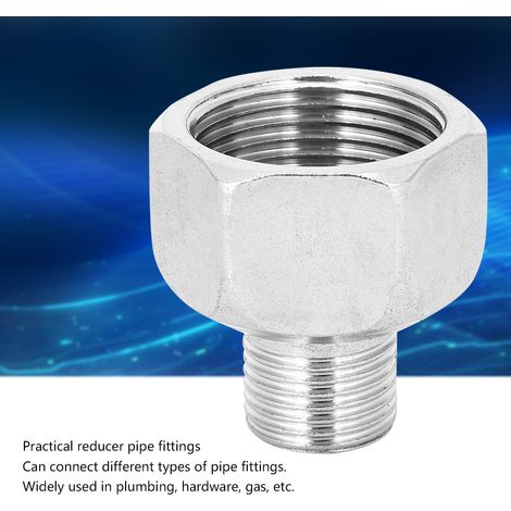 Adaptateur de tube en acier inoxydable tête hexagonale réducteur avec filetage G1/2 pouce masculin et G1 pouce féminin (1/5)