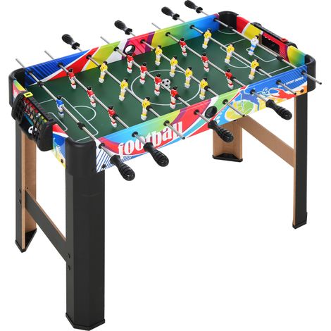 Babyfoot Calcio Balilla 2 Tableaux de Score Acier Inox Bois 86,5x43,5x63 cm