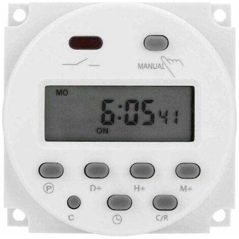 12V Mini LCD Digital LCD Power Weekly Scheduler Relay Switch Digital Timer Power Timer Control with White Waterproof Cover (1/4)