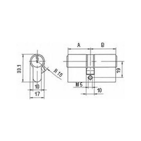 Nom: BKS Cylindre double profilé PZ 8800 40/50mm Nbr.Clés 3 Varié - B 8800 0515