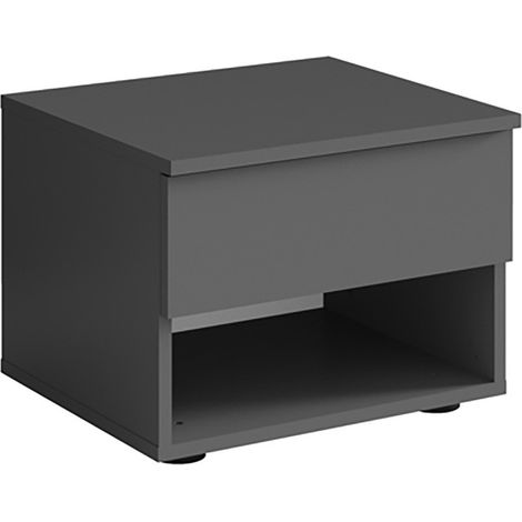 Set di 2 comodini - 1 vano e 1 cassetto - grigio grafite - Collezione NOFI