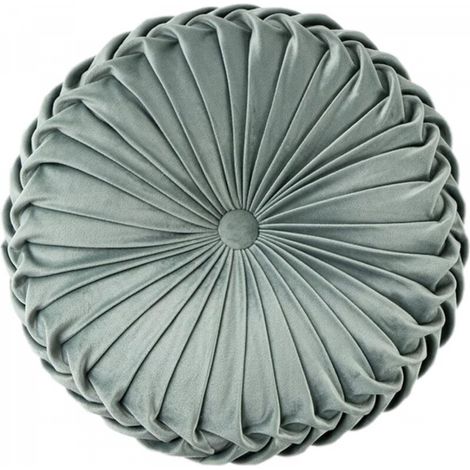 1 coussin de chaise rond vert clair de 35 cm de diamètre et 10 cm de hauteur. Coussin d'assise lavable en mousse à mémoire de forme. (1/5)