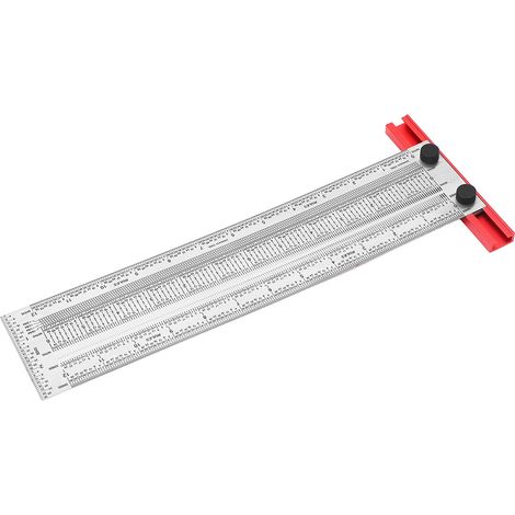 Edelstahl-T-Markierungslineal mit schützender schwarzer Pulverbeschichtung, lineare Skala für Holzbearbeitung, 30,5 cm (12 Zoll). (1/5)