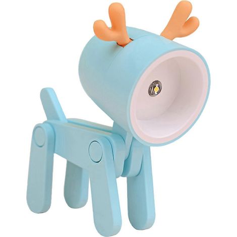 Niedliches Haustier-Nachtlicht, dekoratives Ornament, Geschenk, tragbarer Mini-Handyhalter, kreative LED-Schreibtischlampe-Dog-Blue