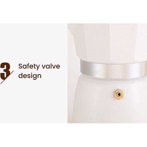 1 couleur : blanc cassé matériau : aluminium machine à expresso vintage 300 ml avec poignée en bois, Moka P (1/5)