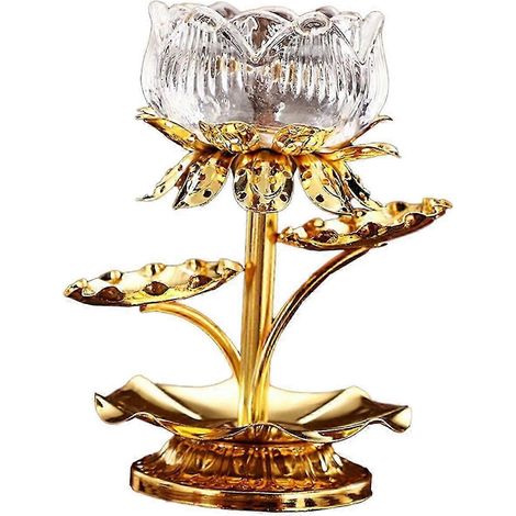 Bougeoir lotus, lampe à bougie, bougeoir beurre pour jardin-White (1/5)