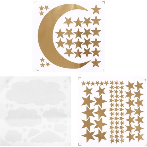 Stickers muraux pour chambre d enfant 3 planches d étoiles (1/5)