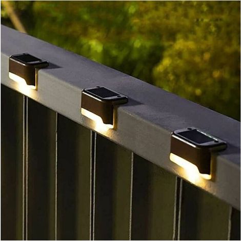 Lot de 16 lampes solaires d'extérieur à LED étanches pour escaliers, marches, clôtures, chemins, (blanc chaud)-MCJ (1/4)