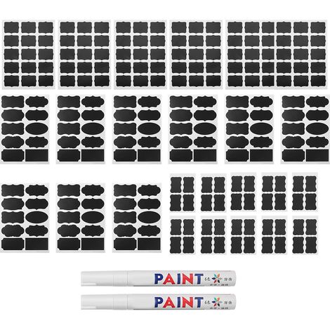 220 étiquettes autocollantes imperméables pour tableau noir, pour pots de fleurs, avec 2 stylos (type beJ) (1/5)