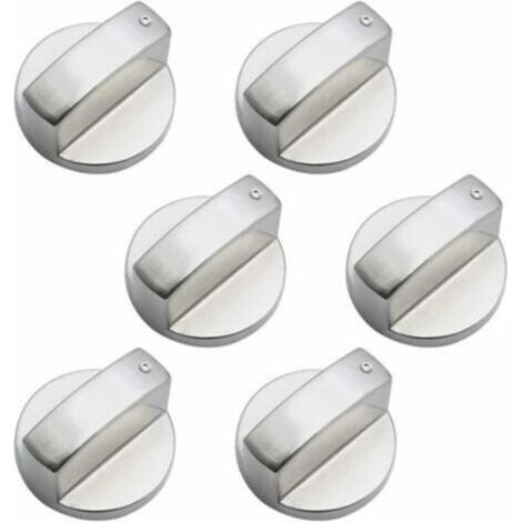 Boutons de Gaz 6mm Boutons de Commande Universels en Métal Bouton Universels Bouton de Poêle Argent Gaz Poêle Boutons pour Four Et Cuisinière à Gaz 6 Pièces (1/4)