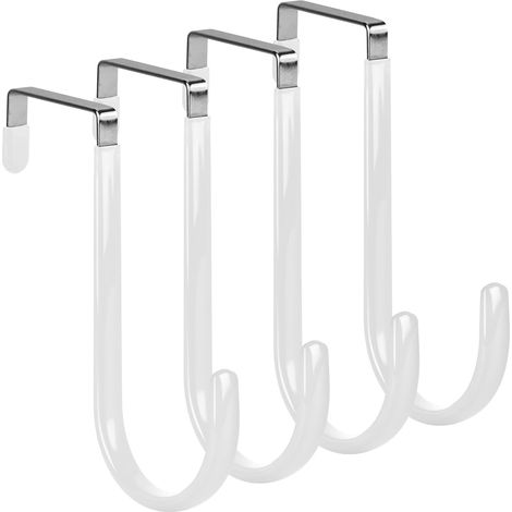 4 Crochets de Porte, Porte Manteau pour Porte(Blanc) (1/5)