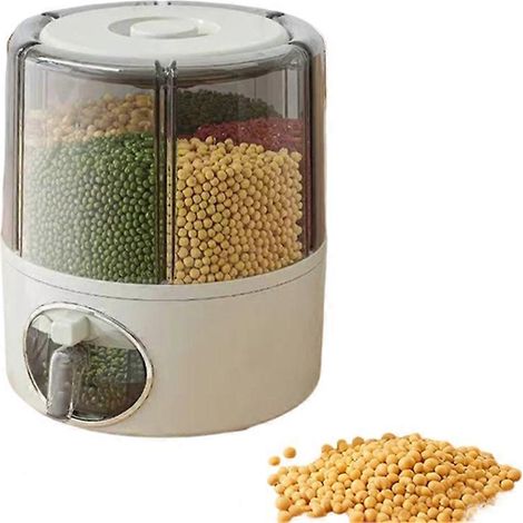 Reiseimer für die Küche, Aufbewahrungsbox für Müsli, luftdichter, drehbarer Müslibehälter, mittelgrau (1/5)