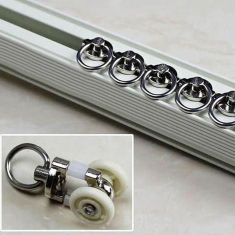 30 stück Vorhang Track Segelflugzeug Schiene Rollen Kunststoff Twin Rollen Aluminium Legierung (1/4)