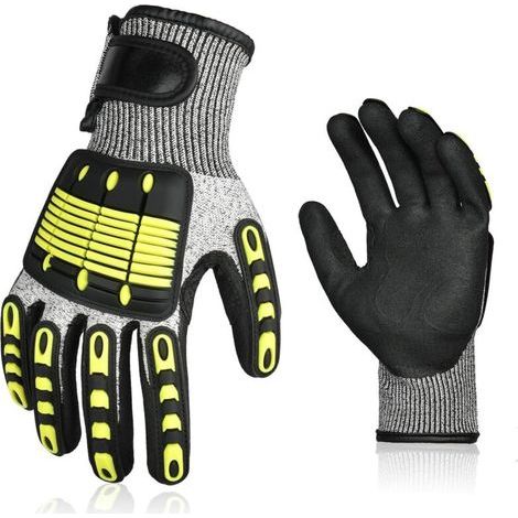 Gants de Sécurité Anti-Coupure, Résistants aux Abrasions pour Mécanicien, Jardinage, Logistique et Travaux Manuels - Taille L (1/4)