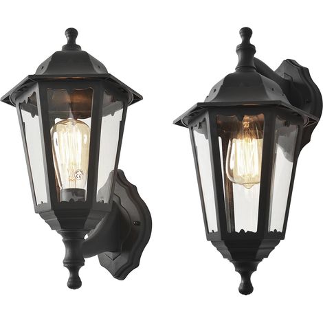 Litecraft Neri Wall Light Outdoor Traditional Style Lantern IP44 Fitting - Black (1/5)