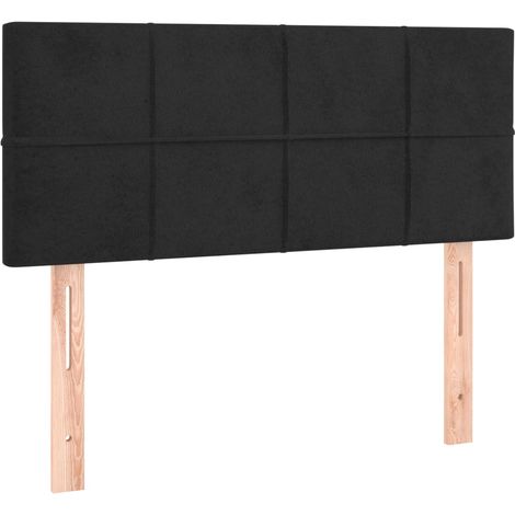 Testiera letto accessorio camera da letto mobile LED 90 x 5 x 78/88 cm tessuto in velluto nero TDL0200530