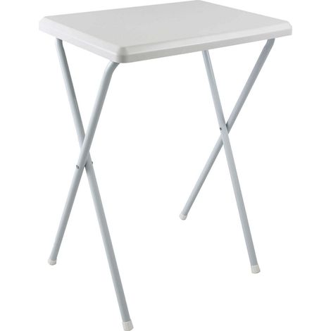 Mesa plegable de pvc blanco 52x38cm práctica y funcional