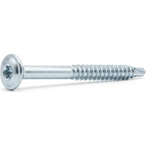 50 Vis De Construction À Tête Large Ct 08140 - 8X140 mm T40 Zingué Blanc - D-Work