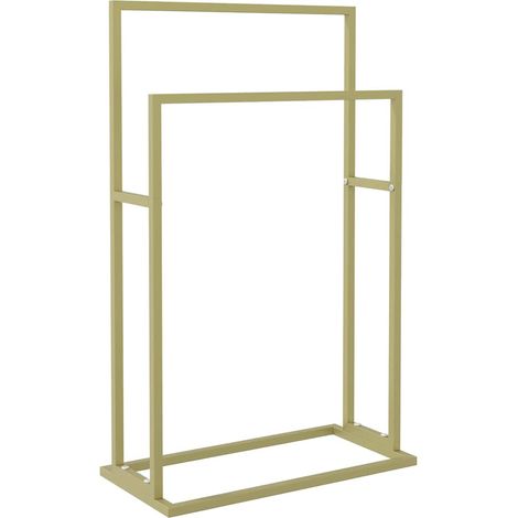 vidaXL Toallero de pie de hierro dorado 48x24x78,5 cm (1/2)