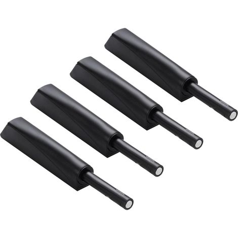 Loquet Poussoir Placard 4 Pièces Noir (1/5)