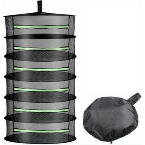 Filet de séchage pliable à suspendre, panier de séchage à 6 couches, grand support de séchage, filet de rangement, tente, bourgeons d'herbe, séchage des plantes avec sécateur (1/4)