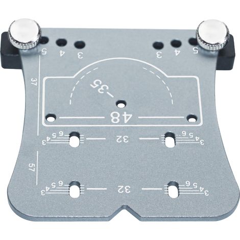 Gabarit de perçage pour charnières 35mm, plaque de positionnement pour portes d'armoire, ouvre-charnière avec foret pour menuisiers bricolage (1/5)