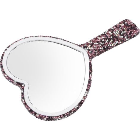 Miroir de poche à strass, portable, mignon et scintillant, en forme de cœur, idéal pour les mariages (1/5)