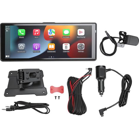 Montagehalterung für 10,26-Zoll-Touchscreen-Autoradios, kompatibel mit CarPlay, Bluetooth, MirrorLink und Dashcam mit dualer 4K-HD-Aufnahme (1/5)
