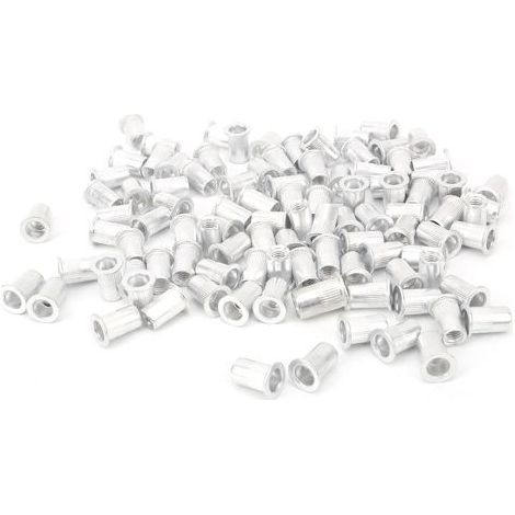 100 écrous rivetés aluminium tête plate verticale WJ‑30045M6