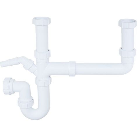 Sauber 1.5 Bowl Kitchen Sink Waste Pipe Kit Easy To Fit Durable Plastic