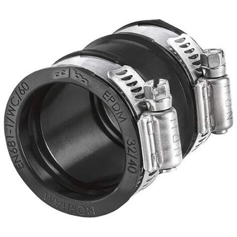 Raccord d'évacuation PVC Flex-Seal Plus DC – Largeur 64 mm – Diamètre 32-40 mm – Joint FLEX-FIT pour assainissement