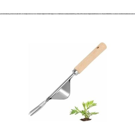 1 Outil désherbage,Acier inoxydable,Manche bois ergonomique,Extracteur racines,Jardin pelouse (1/5)