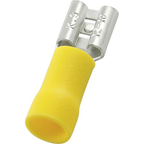 Cosse faston RS PRO, 12 10 AWG, 4 6 mm2, Isolé, Jaune