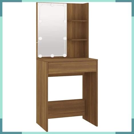 Coiffeuse - 820444 - Chêne marron - Avec LED - 60 x 40 x 140 cm (1/5)