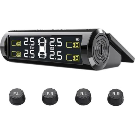 Système de Surveillance de capteur de Pression des pneus avec écran LCD TPMS Moniteur de Pression de détecteur Universel en Temps réel de Voiture avec Valve Externe (1/5)