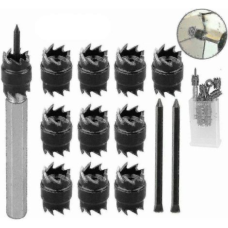 Kit de 13 forets rotatifs double face 3/8" pour couper et retirer les soudures par points