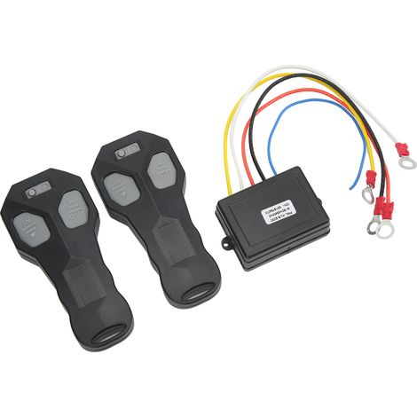 Kit de télécommande sans fil pour treuil avec indicateur, portée de 23 m (75 pi), 12 V, anti-interférences, universel pour véhicules (1/5)