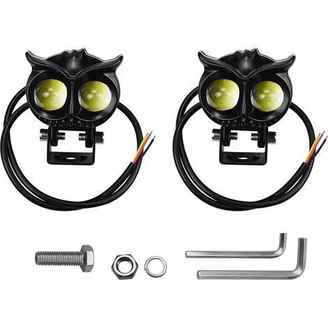 royaluxe -Feux de conduite de moto Mini phares LED antibrouillard 30 W/45 W 5000-6500 K super lumineux pour moto, camion, ATV, SUV, voiture, yacht, lot de 2 (Type2) (1/5)