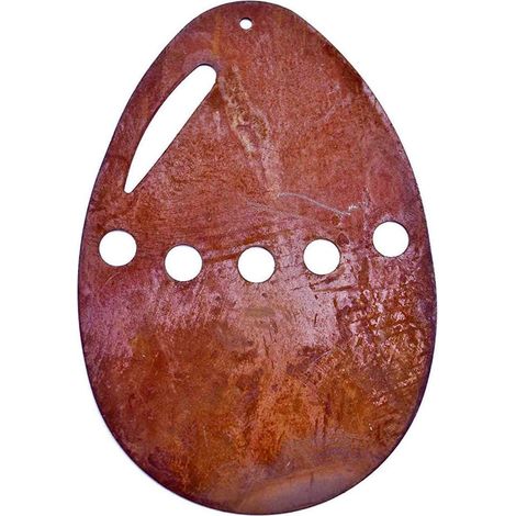 Œuf de Pâques Décoratif Suspendu en Métal Rouillé pour Jardin et Fenêtre 9 x 6 cm - PANGIVO (1/4)