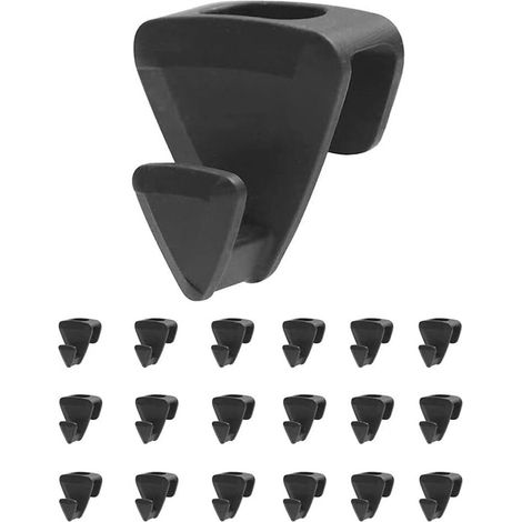 Set of 18 hanging hooks, ABS, black (1/5)