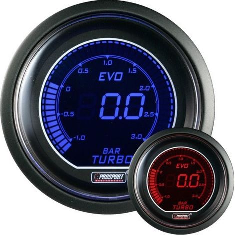 Manometre de Pression de Turbo ProSport Digital - Bleu Rouge