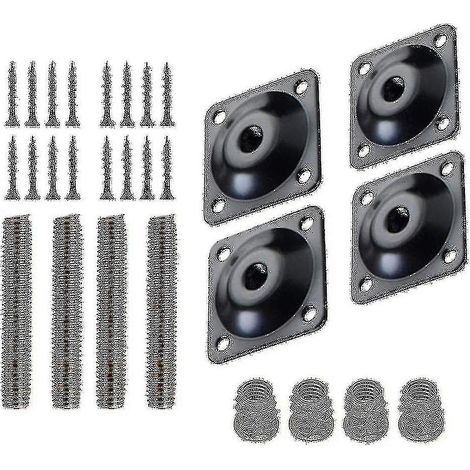 Ensemble de 4 pièces pour pieds de meubles : plaque de fixation, plaque de connexion pour pieds de canapé, boulons de suspension M8, vis, adaptateurs M (1/5)