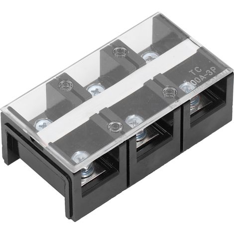 Bornier à vis à 2 rangées pour alimentation électrique avec couvercle AC600V 100ATC‑1003 (6 points de contact) (1/5)