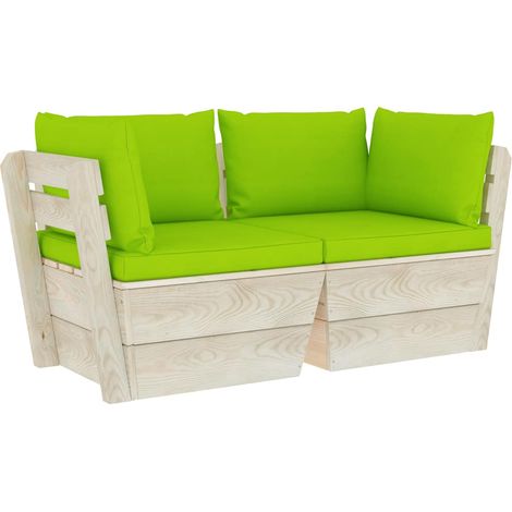 Maison Exclusive - Divano da Giardino a 2 Posti su Pallet con Cuscini Legno Abete (1/5)