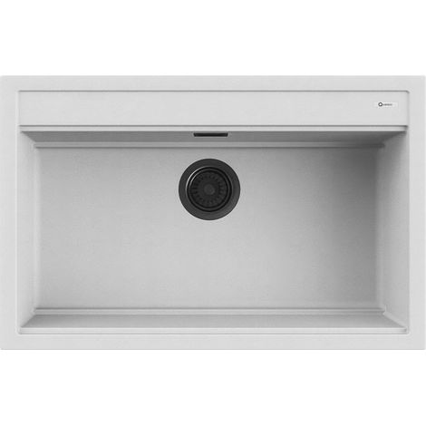 Lavello Quareco incasso 1 vasca 79×51 Prime 80 Granito Bianco QLP080BI (1/4)