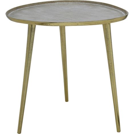 Table d'appoint en aluminium doré style contemporain - doré lumineux finition mate (1/3)