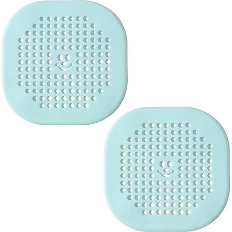 Lot de 2 attrape-cheveux pour bonde, protecteurs de bonde en silicone durable avec ventouse, pour douche, cuisine et salle de bain, vert